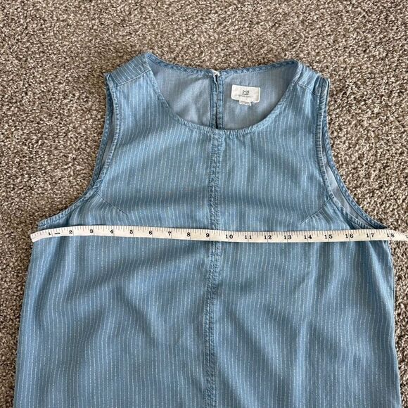 THREAD + SUPPLY | Blue Sleeveless Dress with Pockets - Picture 9 of 12